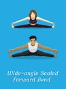 Manga Style Cartoon Yoga Wide-angle Seated Forward Bend