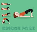 Yoga Tutorial Bridge Pose Cute Cartoon Vector Illustration