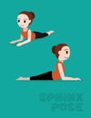 Yoga Sphinx Pose Cartoon Vector Illustration