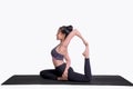 Yoga postures create a healthy concentration and shape. woman Yo