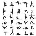 Yoga postures exercises set. Royalty Free Stock Photo
