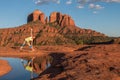 Yoga Practice at Cathedral Rock Royalty Free Stock Photo