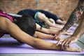 Yoga Practice Exercise Class Concept Royalty Free Stock Photo
