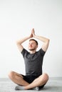 yoga practice inspired man home meditation