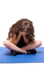 Yoga practice. Little girl. Lotus position Royalty Free Stock Photo