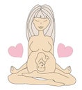 Yoga pregnant woman in lotus position