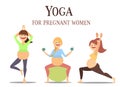 Yoga for pregnant women set .Molodye girls involved in sports and fitness.