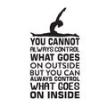 Yoga Quote good for t shirt. You cannot always control what goes on outside