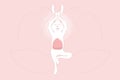 Yoga Rabbit Vrikshasana Tree Pose Royalty Free Stock Photo