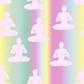 Yoga Rainbow Background Pattern Seamless