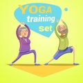 Yoga retro cartoon