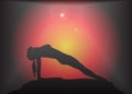 Yoga Reverse Plank Pose Glare Background