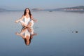 Yoga at sea Royalty Free Stock Photo