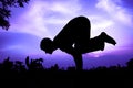 Yoga silhouette bakasana crane pose