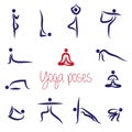 Yoga Silhouettes pack Vector