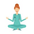 Yoga smiling doctor woman