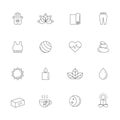 Yoga and spa icon vector set. Clean and simple outline design.