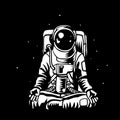 Vector astronaut meditating in open capacity