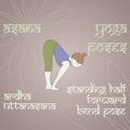 Yoga. Standing half forward bend pose.