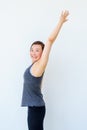 Yoga students showing different yoga poses