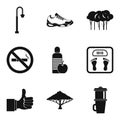 Yoga style icons set, simple style