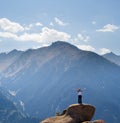 Yoga at summit Royalty Free Stock Photo