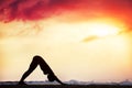 Yoga sun salutation Royalty Free Stock Photo