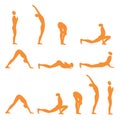 Yoga sun salutation Royalty Free Stock Photo