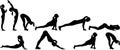 Yoga sun salutation - all positions in two rows Royalty Free Stock Photo