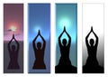 Yoga sun salute Border Background Royalty Free Stock Photo