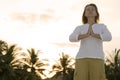 Yoga on sunset Royalty Free Stock Photo