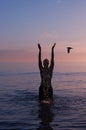 Yoga At Sunset Royalty Free Stock Photo