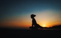 Yoga Sunset Calmness Royalty Free Stock Photo