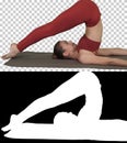 Yoga Supported Shoulderstand Pose - Salamba Sarvangasana, Alpha Channel Royalty Free Stock Photo