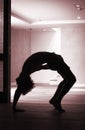 Yoga teacher backbend asana Royalty Free Stock Photo