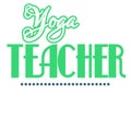 Yoga Teacher concept in elegant green and white color.