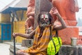 Yoga teacher with dreadlocks and beard at the temple