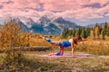 Yoga in the Tetons in Fall