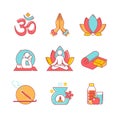 Yoga thin line icons set Royalty Free Stock Photo