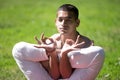 Yoga training outdoors Royalty Free Stock Photo