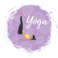 Yoga training vector illustration in flat style