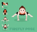 Yoga Tutorial Firefly Pose Cute Cartoon Vector Illustration