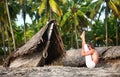 Yoga urdhva mukha paschimottanasana pose