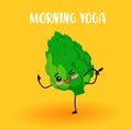 Yoga vegetables. Healthy lifestyle. Sports and vegetarianism. artichoke characters. Buddhism. Morning yoga