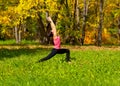 Yoga virabhadrasana pose Royalty Free Stock Photo