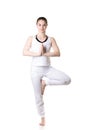 Yoga Vrikshasana pose Royalty Free Stock Photo