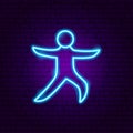 Yoga Warior Asana Neon Sign