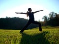 Yoga Warrior Pose Royalty Free Stock Photo