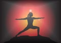 Yoga Warrior Pose Glare Background