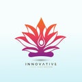 Yoga and Wellness classes, coaching services. Fitness icon design. logo design template